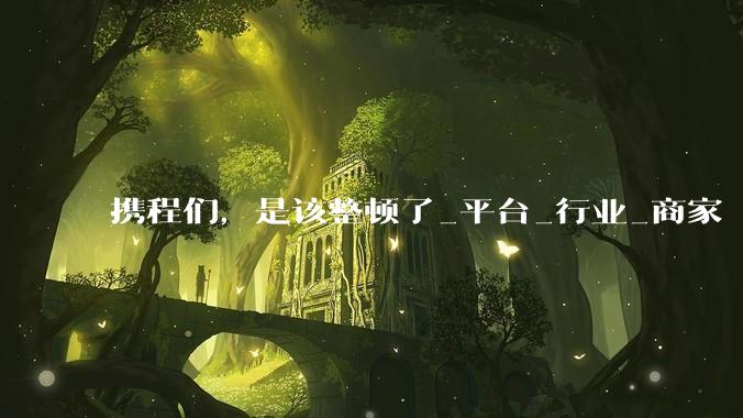 携程们，是该整顿了_平台_行业_商家