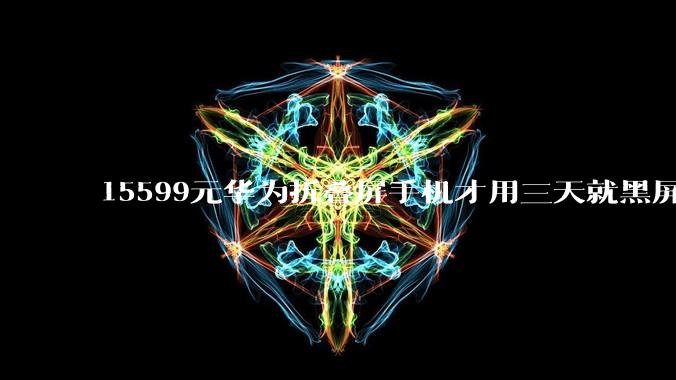 15599元华为折叠屏手机才用三天就黑屏！华为服务中心：维修再掏1999_王先生_MateX_问题