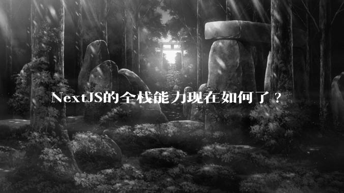 NextJS的全栈能力现在如何了?